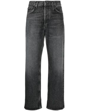 Agolde Zwarte Hoge Taille Cropped Jeans - Grijs