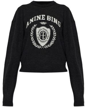 Anine Bing Truien & Vesten ,Grijs ,Wol Mia Sweater - Zwart