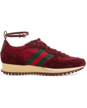 Gucci Braune Sneakers Mit Signaturdetails - Rot