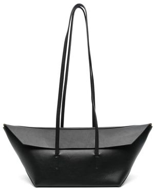 Christopher Esber Schwarze Leder-Schultertasche Mit Umschlagklappe