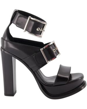 McQueen Schnallen plateau sandalen - Schwarz
