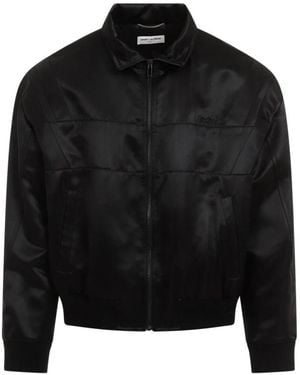 Saint Laurent Teddy Full-Zip Jacket Bomber - Black