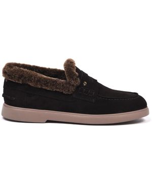 Baldinini Dunkelbrauner Wildleder-Loafer - Schwarz