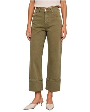 Kocca Jeans ,Groen ,Katoen Donvina Cropped Broeken