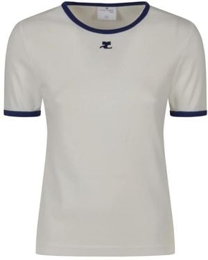 Courreges Signature Contrast T-Shirt - Grau