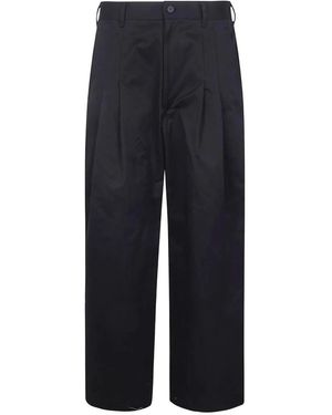 Comme des Garçons Broeken ,Zwart ,Geplooide Broek - Blauw
