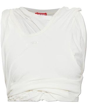 DIESEL Tops ,Wit ,Katoen T-Wisher-Rib-Pl Tank Top