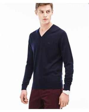 Lacoste V-Neck Knitwear - Blue