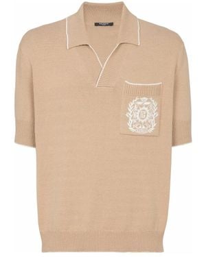 Balmain V-Neck Knitwear - Natural