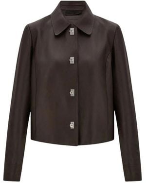 Ferragamo Leather Jackets - Black