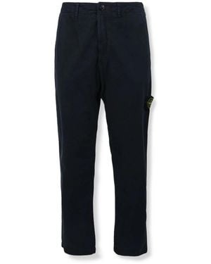 Stone Island Straight Trousers - Blue