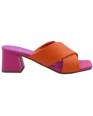 E mia Heeled Mules - Rosso