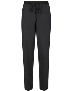 Elisabetta Franchi Schwarze joggerhose mit satinbändern,strickpullover