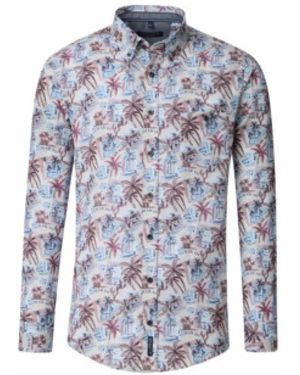 CASA MODA Blumiges Freizeithemd - Blau