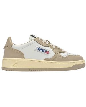 Autry Schoenen ,Wit ,Katoen Medalist Low Bicolor - Naturel