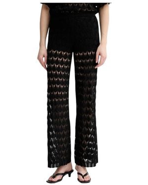 Twinset Luchtige Wijde Broek - Zwart