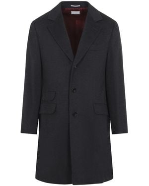 Brunello Cucinelli Single-Breasted Coats - Negro