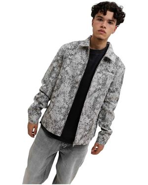 Pure Path Jassen ,Veelkleurig ,Katoen Jacquard Flower Jack Met Volledige Ritssluiting - Grijs