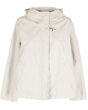 Fay Jassen ,Nylon Parka Corto Con Cappuccio - Wit