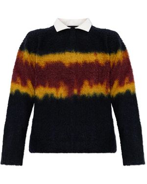 Sacai V-Neck Knitwear - Negro
