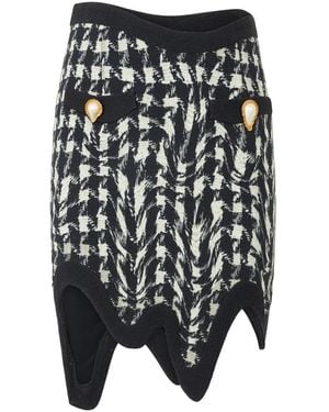 Moschino Asymmetrische Moderne Fantasie Schaakrok - Zwart