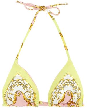 Versace Badmode ,Veelkleurig ,Triangle Bikini Top - Geel