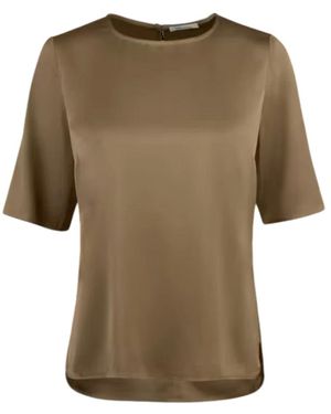 Stenströms Seiden Bluse Kurzarm Feminine Passform - Grün
