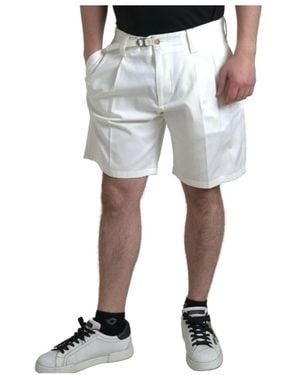 Dolce & Gabbana Weiße Baumwoll-Bermuda-Denim-Shorts - Grau