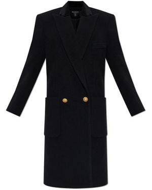 Balmain Double-Breasted Coats - Negro