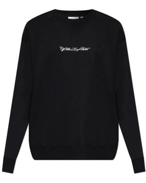 Off-White c/o Virgil Abloh Hoodies & Sweatvesten ,Zwart ,Katoen Sweatshirt Met Geborduurd Logo