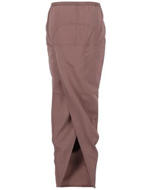Rick Owens Rokken ,Paars ,Wol Soft Pillar Maxi Rok - Bruin
