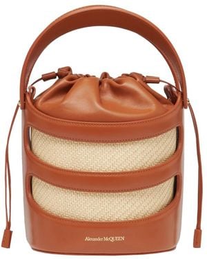 McQueen Rise bucket bag in braun