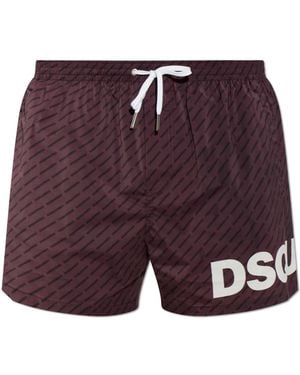 DSquared² Badeshorts Mit Monogramm - Lila