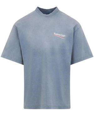 Balenciaga T-Shirt With Print - Blue