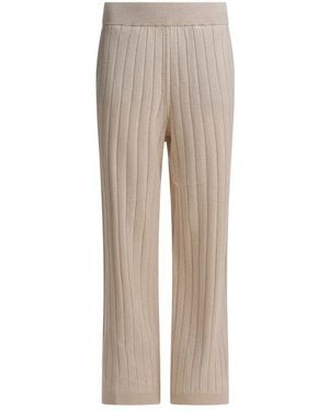 Brunello Cucinelli Gebreide Kasjmier Broek - Naturel