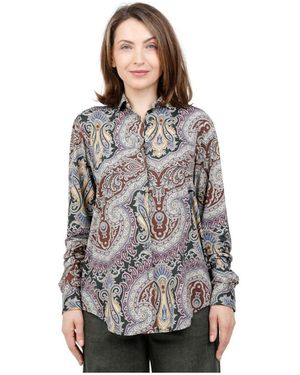 Caliban Overhemden ,Veelkleurig ,Camicia Fantasia Rombi - Grijs