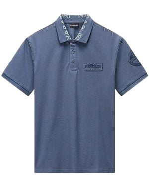 Napapijri Polo-Shirt Mit Kurzen Ärmeln Und Knopfverschluss - Blau