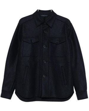 Harris Wharf London Blaue Wollmäntel Aw25