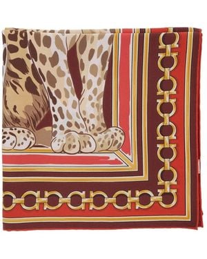 Ferragamo Accessoires ,Veelkleurig ,Zijden Sjaal Met Motiefprint - Meerkleurig
