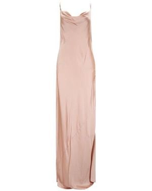 Elisabetta Franchi Kleedjes ,Roze ,Zijden Avondjurk - Wit