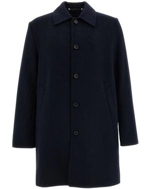 Paul Smith Langer Mantel Aus Wollmischgewebe - Blau