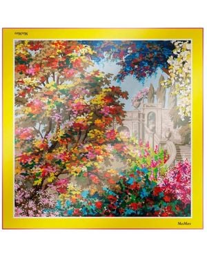Max Mara Seidenschal Mit Blumenprint - Gelb