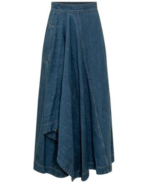 Givenchy Rokken ,Blauw ,Katoen Asymmetrische Lange Rok