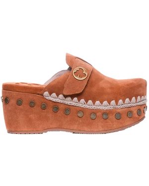 Mou 611001a sabot zueco plain mujer - Naranja