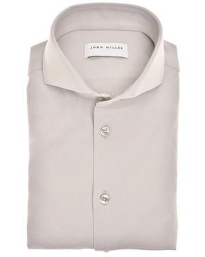 John Miller Overhemd Slim Fit - Grijs