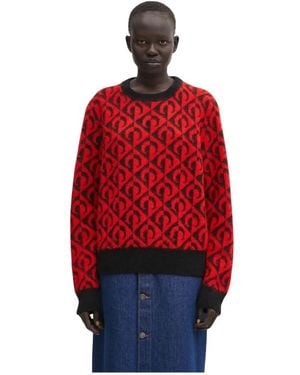 Marine Serre Moon Lozenge Strickpullover - Rot