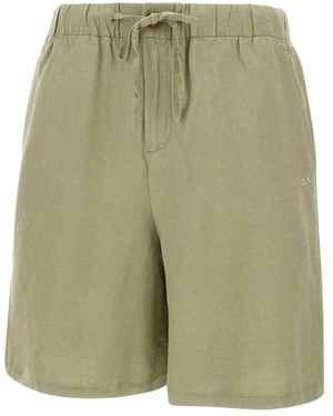 Sun 68 Korte Broeken ,Groen ,Linnen Linnen Shorts Met Trekkoord