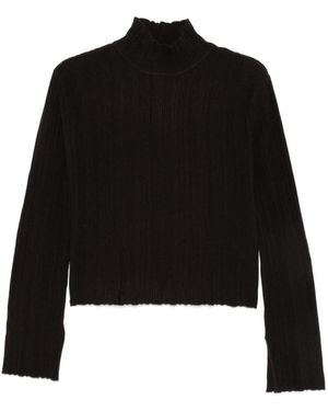 Alysi Woll-Rollkragenpullover - Schwarz