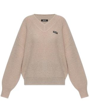 ROTATE BIRGER CHRISTENSEN V-Neck Knitwear - Gray