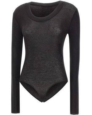 Entire studios Tops ,Zwart ,Wol Circle Neck Bodysuit